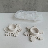 Christmas Snowflake DIY Candle Holder Silicone Molds, Resin Plaster Cement Casting Molds, White, 12.2x21.4x2.75cm, Inner Diameter: 11.6x10cm(DIY-F144-03)