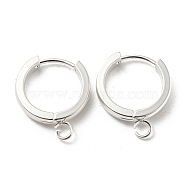 201 Stainless Steel Huggie Hoop Earrings Findings, with Vertical Loop, with 316 Surgical Stainless Steel Earring Pins, Ring, Silver, 16x3mm, Hole: 2.7mm, Pin: 1mm(STAS-A167-01N-S)