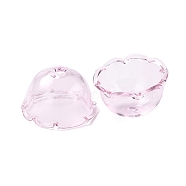 Glass Bead Cone for Wind Chimes Making, Multi-Petal, Flower, Lavender Blush, 21~24.5x13mm, Hole: 2mm(GLAA-D002-02D)
