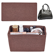 Wool & Nylon Purse Organizer Insert Sets, Felt Bag Organizer with Alloy Zipper, Toiletry Bag Shaper, Coconut Brown, 23.5~24x10.5~12.5x0.4~13.7cm, 3pcs/set(DIY-WH0304-599B-01)