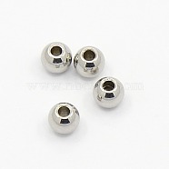 304 Stainless Steel Smooth Round Spacer Beads, Stainless Steel Color, 3x2mm, Hole: 1.2mm(X-STAS-M006-01C)
