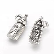 Tibetan Style Alloy Pendants, Cadmium Free & Lead Free, Feeding-bottle, Antique Silver, 17x8x3mm, Hole: 2mm, about 1350pcs/1000g(TIBE-Q070-135AS-RS)