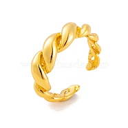925 Sterling Silver Twist Cuff Open Rings for Women Men, Golden, Adjustable(RJEW-P105-02G)