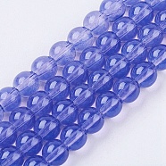 Baking Painted Glass Beads Strands, Imitation Opalite, Round, Royal Blue, 6mm, Hole: 1.3~1.6mm, about 133pcs/strand, 31.4 inch(X-DGLA-Q023-6mm-DB44)