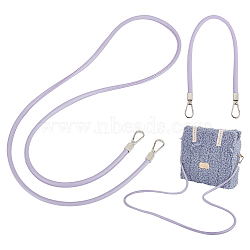 WADORN 2Pcs 2 Style PU Leather Bag Handles, with Alloy Snap Clasp, Lilac, 357~1300mm, 1pc/style(PURS-WR0001-30A)