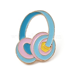 Colorful Heart Enamel Pins, Alloy Brooches for Backpack Clothes, Headset, 31x22mm(JEWB-Q012-04A)