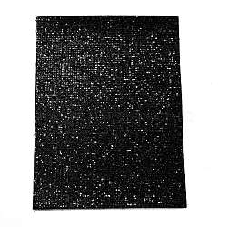 Glitter PU Leather Fabric, for Bowknots Earrings Shoes Purses Handbags DIY Making Fabric Sewing, Black, 20x15x0.06cm(DIY-Z003-B05)