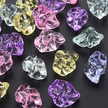 Transparent Acrylic Beads, No Hole, Nuggets, Mixed Color, 27.5x21x17mm, about 142pcs/500g