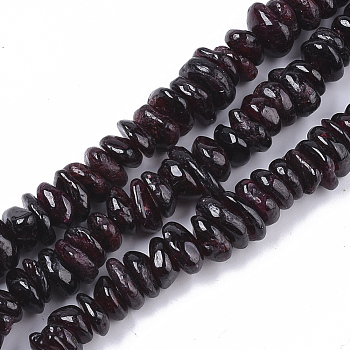 Natural Garnet Beads Strands, Chip, 8~15x8~12x1~5mm, Hole: 1mm , about 110~120pcs/Strand, 15.75 inch(40cm)