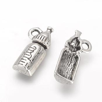 Tibetan Style Alloy Pendants, Cadmium Free & Lead Free, Feeding-bottle, Antique Silver, 17x8x3mm, Hole: 2mm, about 1350pcs/1000g