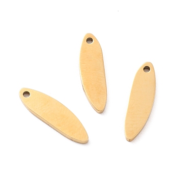 Ion Plating(IP) 316 Surgical Stainless Steel Charms, Manual Polishing, Rice, Golden, 14x4x1mm, Hole: 0.9mm