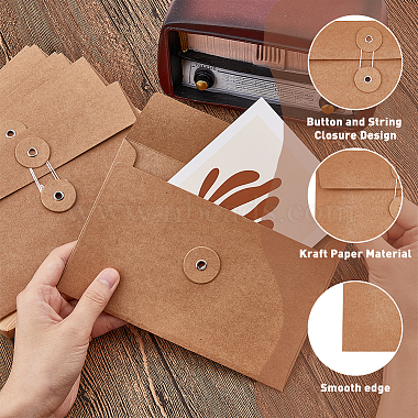 Retro Buckle Blank Kraft Paper Envelopes(DIY-WH0349-73)-5