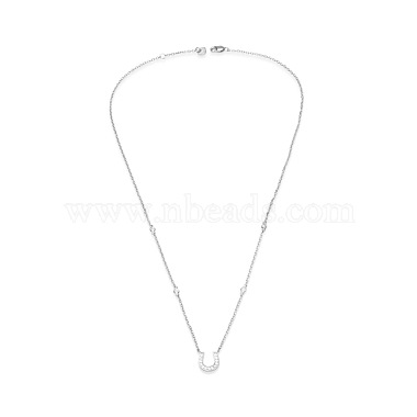 Tinysand 925 argent sterling cz strass lettre u pendentif initial colliers(TS-N210-S)-2