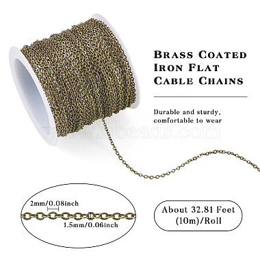 Brass Coated Iron Flat Cable Chains(CH-TAC0007-01AB)-4