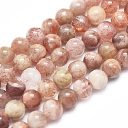 Natural Sunstone Beads Strands, Round, 6mm, Hole: 0.5mm, about 65pcs/Strand, 15.75 inches(40cm)(G-D0001-05-6mm)