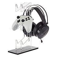3-Tier Transparent Acrylic Game Controller Display Stand Holders, Controllers & Full-Size Gaming Headset Desktop Organizer Stands with Black Base, Clear, Finish Product: 11x6.5x33cm, about 9pcs/set(ODIS-WH0002-09)