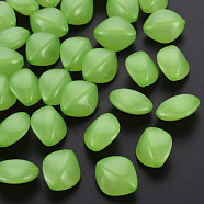 Imitation Jelly Acrylic Beads, Rhombus, Light Green, 17x14.5x9.5mm, Hole: 1.6mm, about 500pcs/500g(MACR-S373-93-E06)