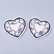 Computerized Embroidery Cloth Iron On Patches, Costume Accessories, Appliques, Heart, Lavender Blush, 53x58x1mm(FIND-T030-141)