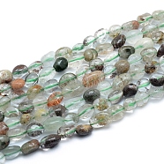 Natural Lodolite Quartz Beads Strands, Tumbled Stone, Nuggets, 5~12x6~7mm, Hole: 0.8mm, about 46~57pcs/strand, 15.16 inch(38.5cm)(G-L550A-07)