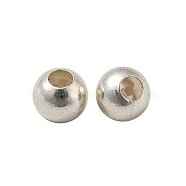 925 Sterling Silver Stopper Beads, with Rubber inside, Round, Silver, 3mm, Hole: 0.6mm(STER-I016-106A-S)