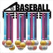 Iron Medal Holder, Medals Display Hanger Rack, Medal Holder Frame, Rectangle with Word Baseball, Black, 13.7x40cm(HJEW-WH0016-022)