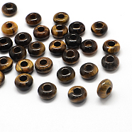 Natural Tiger Eye European Large Hole Beads, Rondelle, 13~14x7~8mm, Hole: 5mm(X-G-Q442-01)