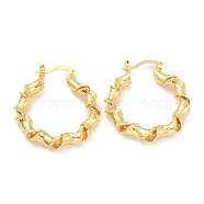 Brass Stud Earring Findings, Half Hoop Earrings, Real 18K Gold Plated, 33x29.5x5mm, Pin: 0.5mm(EJEW-O106-07G)