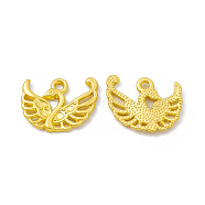Rack Plating Alloy Charms, Cadmium Free & Lead Free & Nickle Free, Swan Charms, Matte Gold Color, 14x18x1.8mm, Hole: 1.6mm(FIND-G045-03MG)