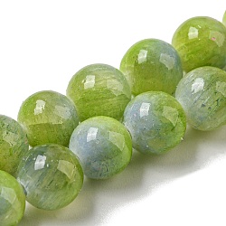 Dyed Natural Jade Beads Strands, Round, Yellow Green, 8mm, Hole: 1.2mm, about 49pcs/strand, 15.55 inch(39.5cm)(G-F764-02A)