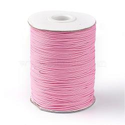 Korean Waxed Polyester Cord, Hot Pink, 1mm, about 85yards/roll(YC1.0MM-A168)
