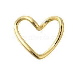 Rack Plating Brass Heart Linking Rings, Lead Free & Cadmium Free, Long-Lasting Plated, Real 18K Gold Plated, 17x20x6mm(KK-M079-04G)