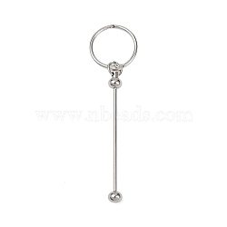 Iron Bar Beadable Keychain Clasps, Platinum, 112mm(AJEW-R004-02P)