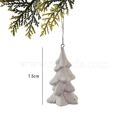 Christmas Porcelain Pendant Decorations, for Christmas Tree Hanging Ornaments, Christmas Tree, 75mm(PW-WG51DF9-07)