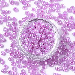 Glass Seed Beads, Ceylon, Round, Violet, 2mm, Hole: 1mm, about 30000pcs/pound(SEED-A011-2mm-151)