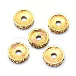 Brass Spacer Beads, Lead Free & Cadmium Free & Nickel Free, Rondelle, Raw(Unplated), 10x2.5mm, Hole: 2.5mm(KK-A143-51C-RS)