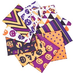 Halloween Printed Polycotton Fabric, for Patchwork, Sewing Tissue to Patchwork, White, 49.5~50x39.5~40x0.02cm, 10 sheet/set(DIY-WH0032-07A)
