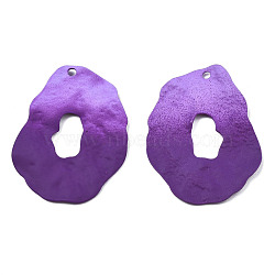 Spray Painted Iron Pendants, Nuggets, Purple, 44x34x4mm, Hole: 1.5mm(IFIN-N008-030B)