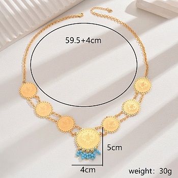 Iron Double Layer Chain Pendant Necklace for Women