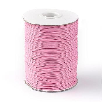 Korean Waxed Polyester Cord, Hot Pink, 1mm, about 85yards/roll