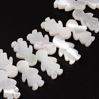 Natural Shell Beads, Child, Antique White, 15x8x2mm, Hole: 1mm