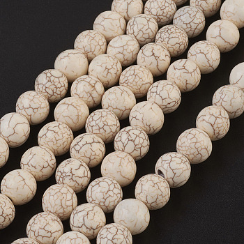 Synthetic Magnesite Beads Strands, Round, 10mm, Hole: 1.5mm, about 40pcs/strand