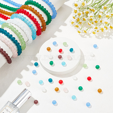 10 Strands 10 Colors Frosted Transparent Glass Beads Strands(FGLA-AR0001-02)-4