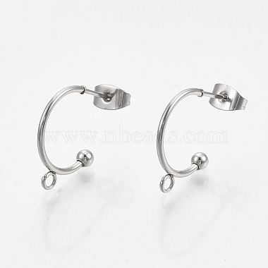 Non-Tarnish 304 Stainless Steel Stud Earring Findings(STAS-T047-21)-3