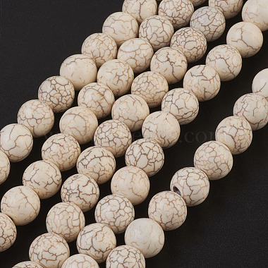 10mm White Round Synthetic Turquoise Beads