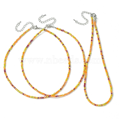 Faceted Rondelle Glass Beaded Necklace for Women(NJEW-M208-01I)-2
