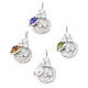 Brass Clear Cubic Zirconia Glass Pendants(ZIRC-C024-21P)-1