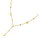 Rhinestone & Natural  Shell Moon & Star Link Chains Lariat Necklace(NJEW-M199-08G)-2