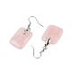 Natutal Rose Quartz Dangle Earrings(EJEW-F343-E10)-3