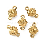 304 Stainless Steel Links, Square with Cross Connector Charms, Ion Plating(IP), Real 18K Gold Plated, 9.5x6x3mm, Hole: 0.8mm(STAS-D211-10G)