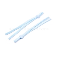 Flat Polyester Elastic Hollow Band, for Mouth Cover Ear Loop Elastic Cord, for DIY Sewing Crafts, Disposable Mouth Cover Material, Light Blue, 118x5mm, Silicone Bead: 9.5x8x4mm(OCOR-P015-01)